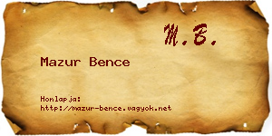 Mazur Bence névjegykártya